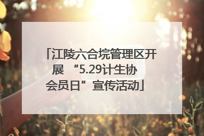 江陵六合垸管理区开展 “5.29计生协会员日”宣传活动