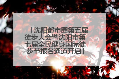 沈阳都市圈第五届徒步大会暨沈阳市第七届全民健身国际徒步节报名通道开启
