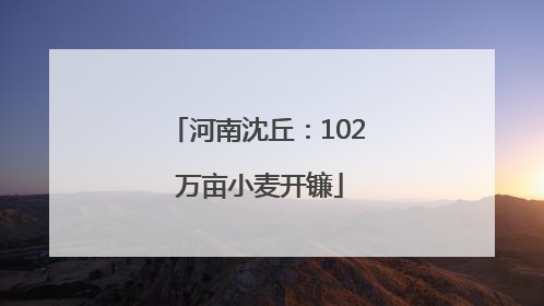 河南沈丘：102 万亩小麦开镰