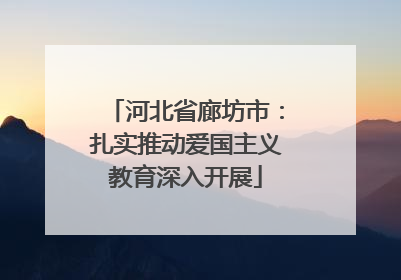 河北省廊坊市：扎实推动爱国主义教育深入开展