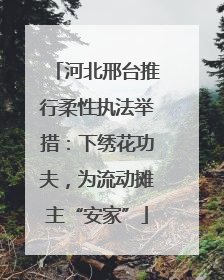 河北邢台推行柔性执法举措：下绣花功夫，为流动摊主“安家”