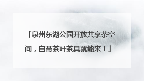 泉州东湖公园开放共享茶空间，自带茶叶茶具就能来！
