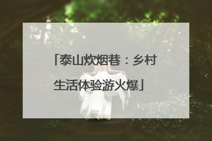 泰山炊烟巷：乡村生活体验游火爆