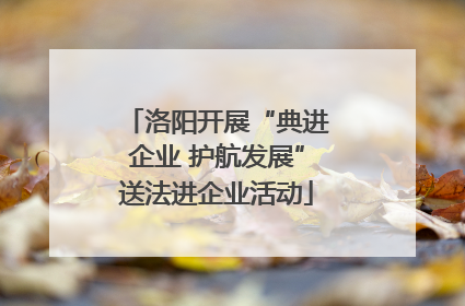 洛阳开展“典进企业 护航发展”送法进企业活动