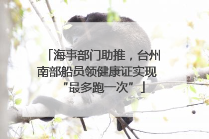 海事部门助推，台州南部船员领健康证实现“最多跑一次”