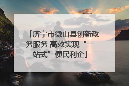 济宁市微山县创新政务服务 高效实现“一站式”便民利企