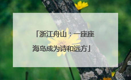 浙江舟山：一座座海岛成为诗和远方