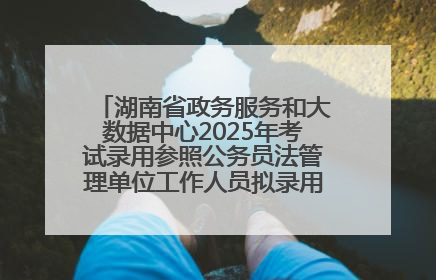 湖南省政务服务和大数据中心2025年考试录用参照公务员法管理单位工作人员拟录用人员名单公示