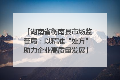 湖南省衡南县市场监管局：以精准“处方”助力企业高质量发展