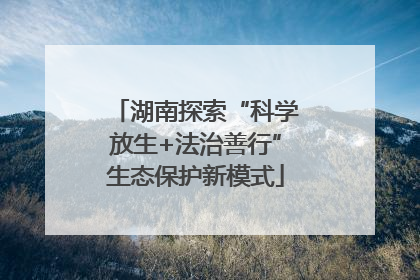 湖南探索“科学放生+法治善行”生态保护新模式