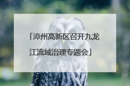 漳州高新区召开九龙江流域治理专题会