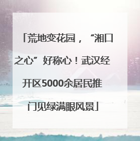 荒地变花园，“湘口之心”好称心！武汉经开区5000余居民推门见绿满眼风景