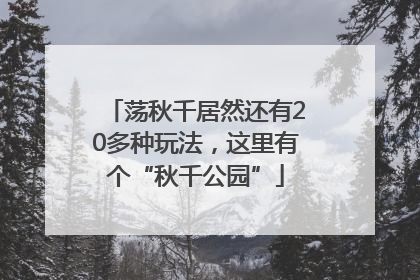荡秋千居然还有20多种玩法，这里有个“秋千公园”
