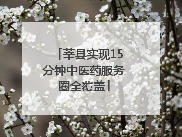莘县实现15分钟中医药服务圈全覆盖
