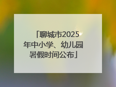 聊城市2025年中小学、幼儿园暑假时间公布