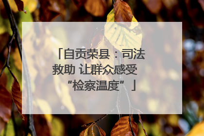 自贡荣县：司法救助 让群众感受“检察温度”