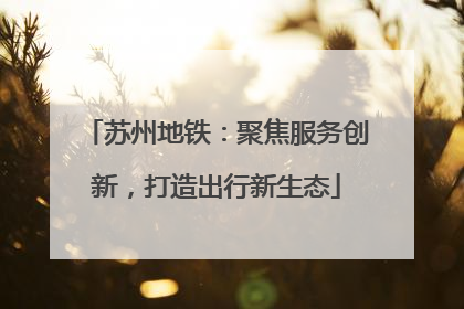 苏州地铁：聚焦服务创新，打造出行新生态