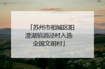 苏州市相城区阳澄湖镇消泾村入选全国文明村