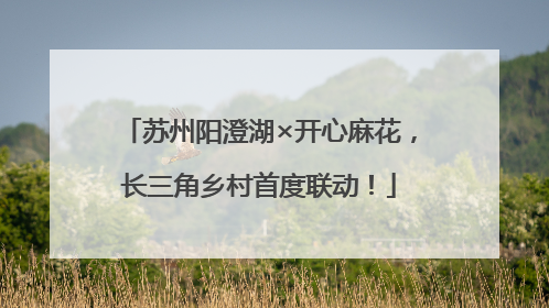 苏州阳澄湖×开心麻花，长三角乡村首度联动！