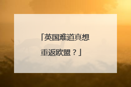 英国难道真想重返欧盟？