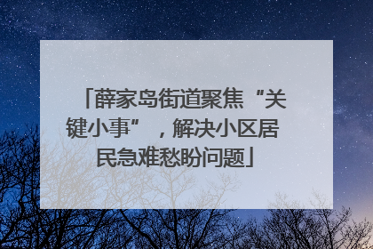 薛家岛街道聚焦“关键小事”，解决小区居民急难愁盼问题