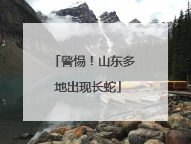 警惕！山东多地出现长蛇