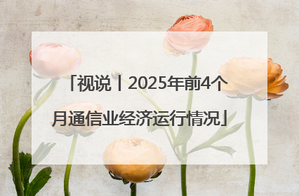 视说丨2025年前4个月通信业经济运行情况