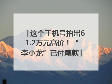 这个手机号拍出61.2万元高价！“李小龙”已付尾款
