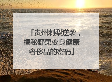 贵州刺梨逆袭，揭秘野果变身健康奢侈品的密码