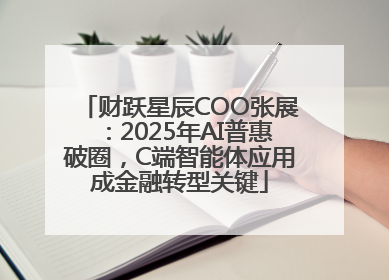 财跃星辰COO张展：2025年AI普惠破圈，C端智能体应用成金融转型关键