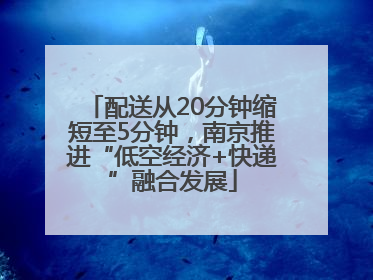 配送从20分钟缩短至5分钟，南京推进“低空经济+快递”融合发展