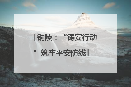 铜陵：“铸安行动”筑牢平安防线