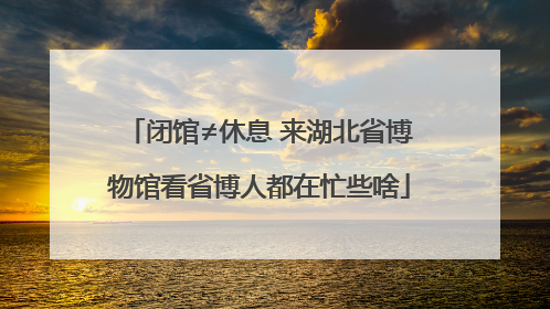 闭馆≠休息 来湖北省博物馆看省博人都在忙些啥