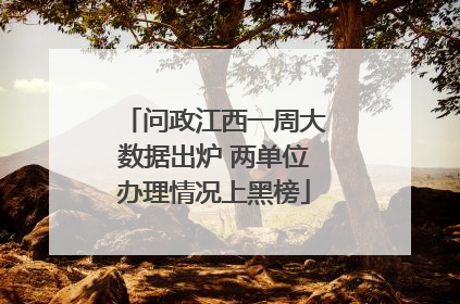 问政江西一周大数据出炉 两单位办理情况上黑榜