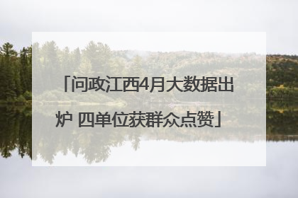 问政江西4月大数据出炉 四单位获群众点赞