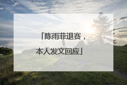 陈雨菲退赛，本人发文回应