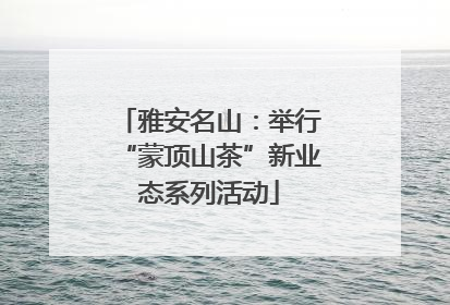 雅安名山：举行“蒙顶山茶”新业态系列活动