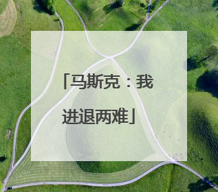 马斯克：我进退两难