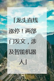 龙头直线涨停！两部门发文，涉及智能机器人