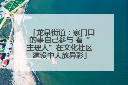 龙泉街道：家门口的事自己参与 看“主理人”在文化社区建设中大放异彩