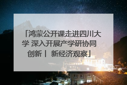 鸿蒙公开课走进四川大学 深入开展产学研协同创新丨 新经济观察