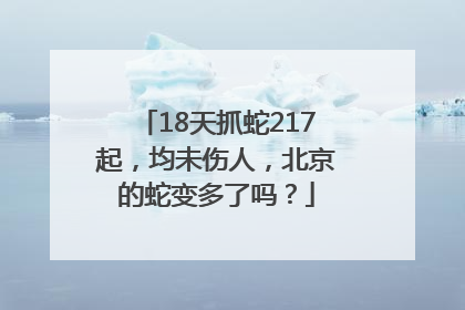 18天抓蛇217起，均未伤人，北京的蛇变多了吗？