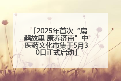 2025年首次“扁鹊故里 康养济南”中医药文化市集于5月30日正式启动